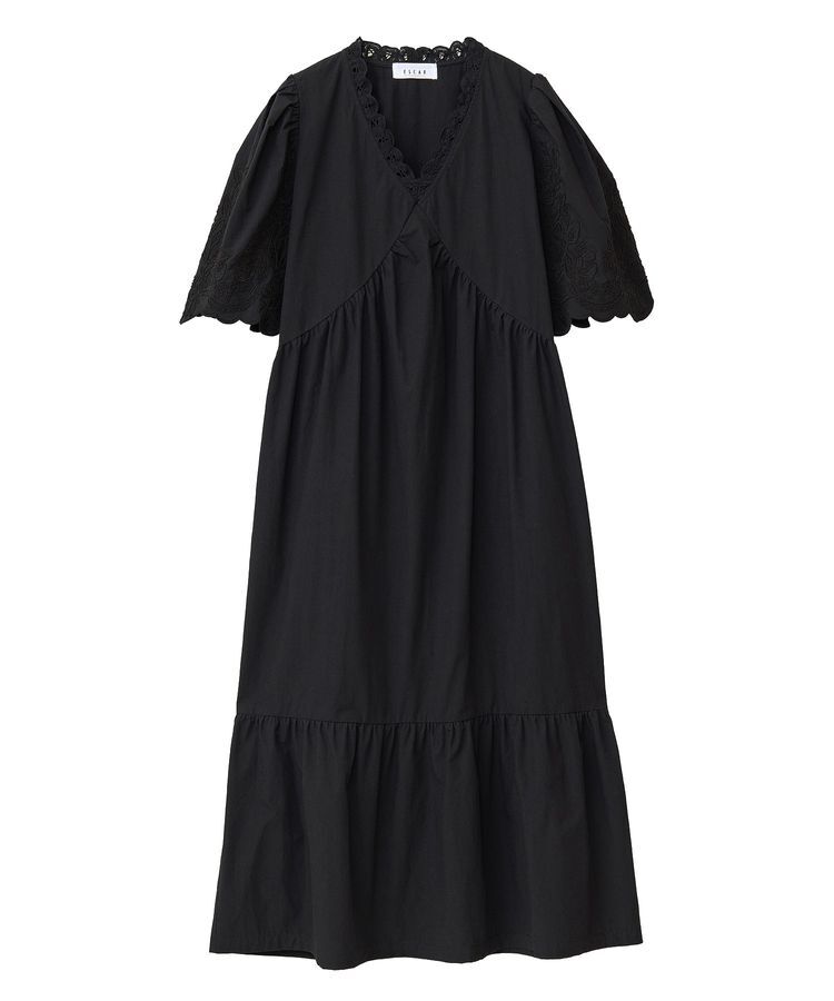 Green Parks「■ESCAR 刺繍スリーブギャザーワンピース」|ワンピース|