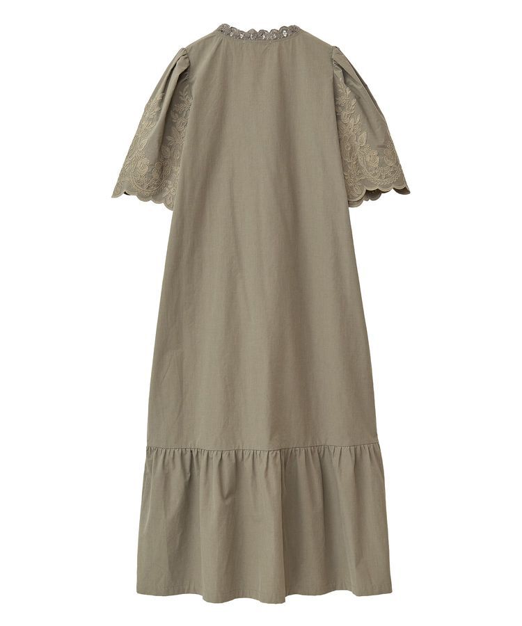 Green Parks「■ESCAR 刺繍スリーブギャザーワンピース」|ワンピース|