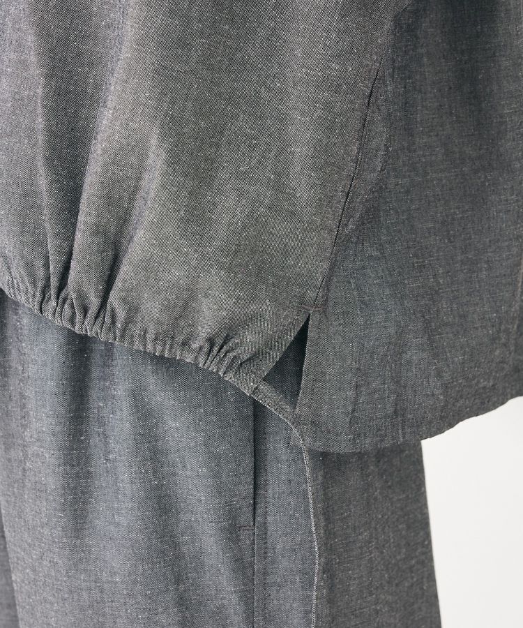 Green Parks「綿麻混裾ドロスト開襟シャツジャケット」|シャツ・ブラウス|