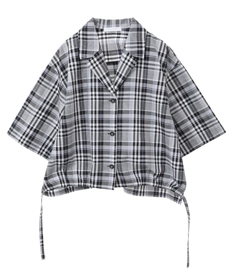 Green Parks「綿麻混裾ドロスト開襟シャツジャケット」|シャツ・ブラウス|