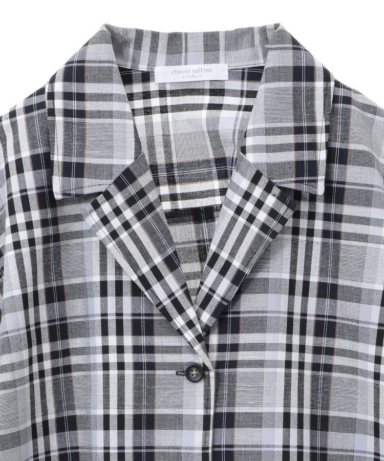 Green Parks「綿麻混裾ドロスト開襟シャツジャケット」|シャツ・ブラウス|