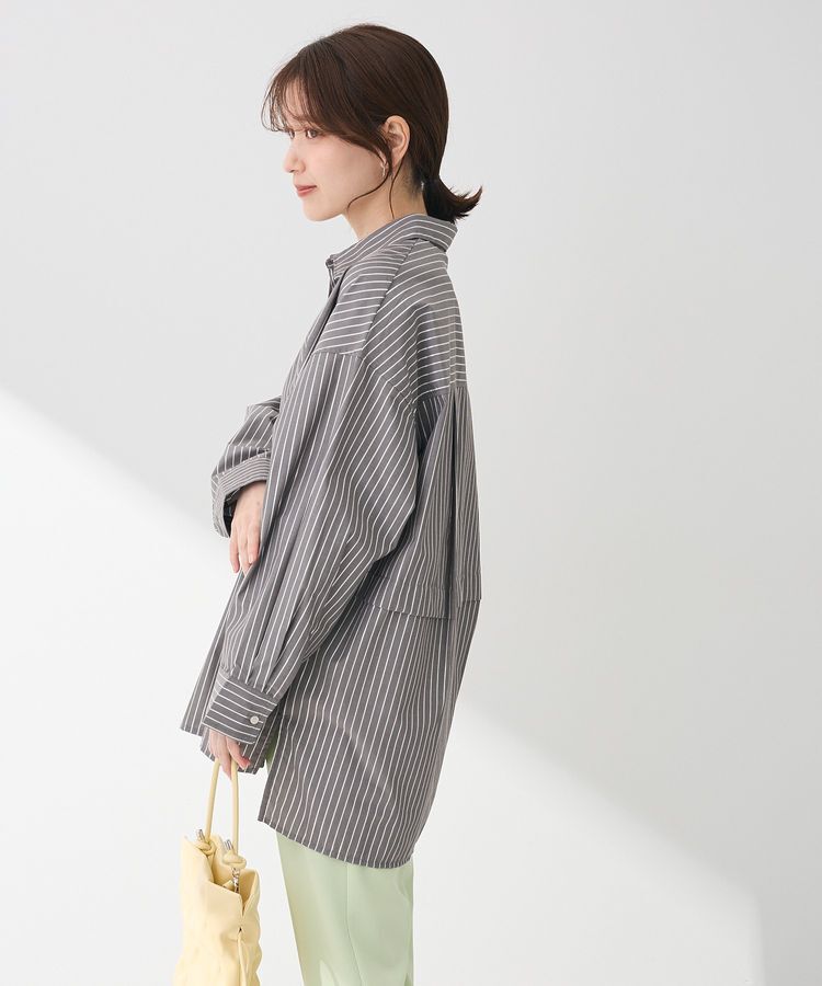 Green Parks「ラメストライプタックシャツチュニック」|シャツ・ブラウス|