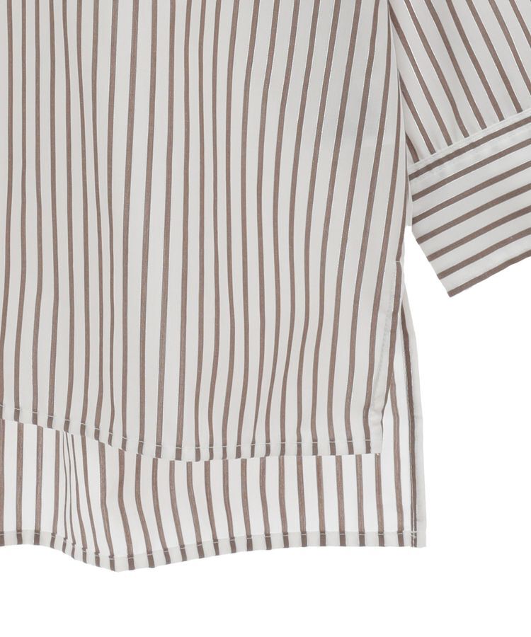 Green Parks「ラメストライプタックシャツチュニック」|シャツ・ブラウス|