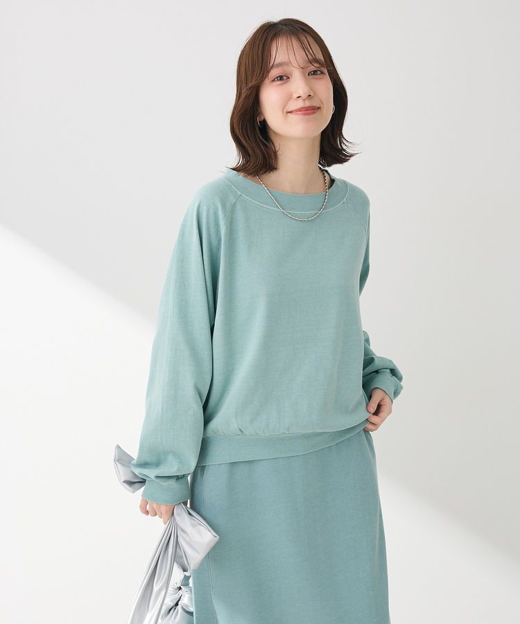 Green Parks「ピグメントボートネックプルオーバー」|Tシャツ・カットソー|Light Blue