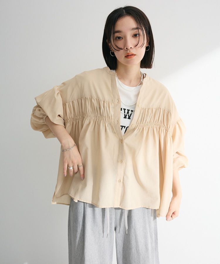 armonia「シャーリングスキッパーシャツ」|シャツ・ブラウス|