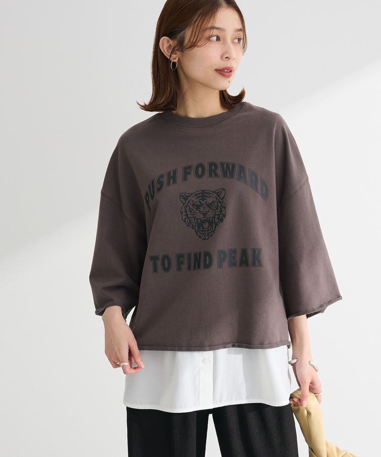 Green Parks「・SUGAR SPOON TORApt7分袖スウェット」|スウェット・ジャージ|Charcoal Gray