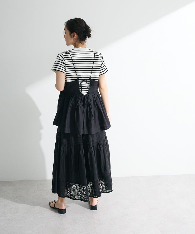 Green Parks「インド綿 ピンタックレースビスチェ」|キャミソール|