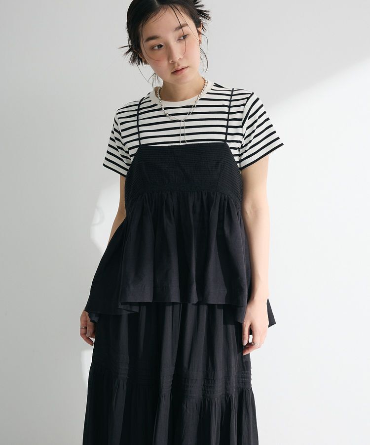 Green Parks「インド綿 ピンタックレースビスチェ」|キャミソール|