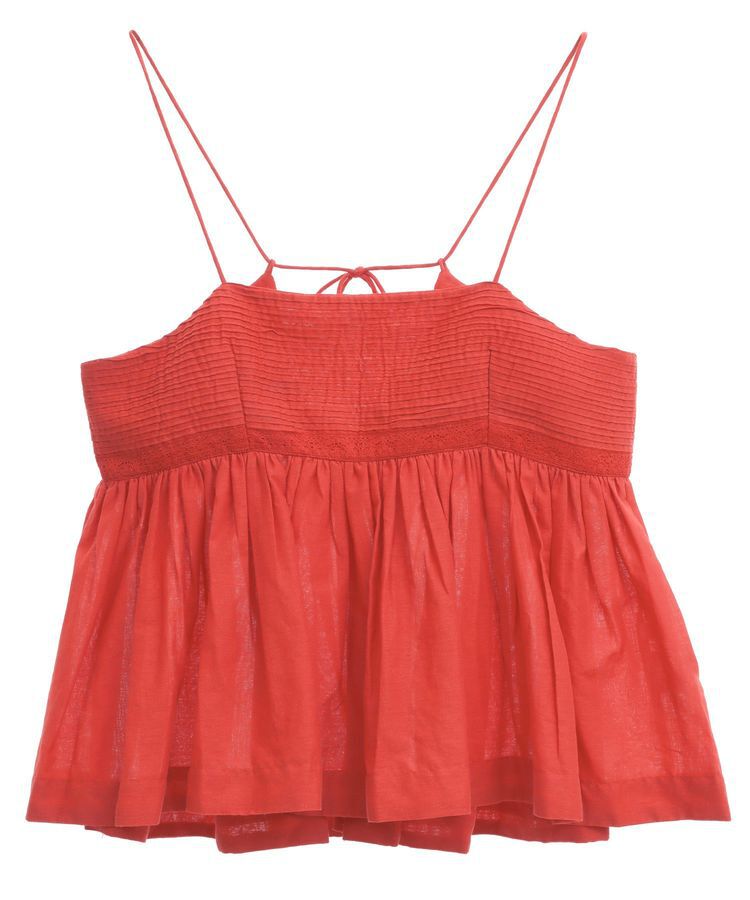 Green Parks「インド綿 ピンタックレースビスチェ」|キャミソール|