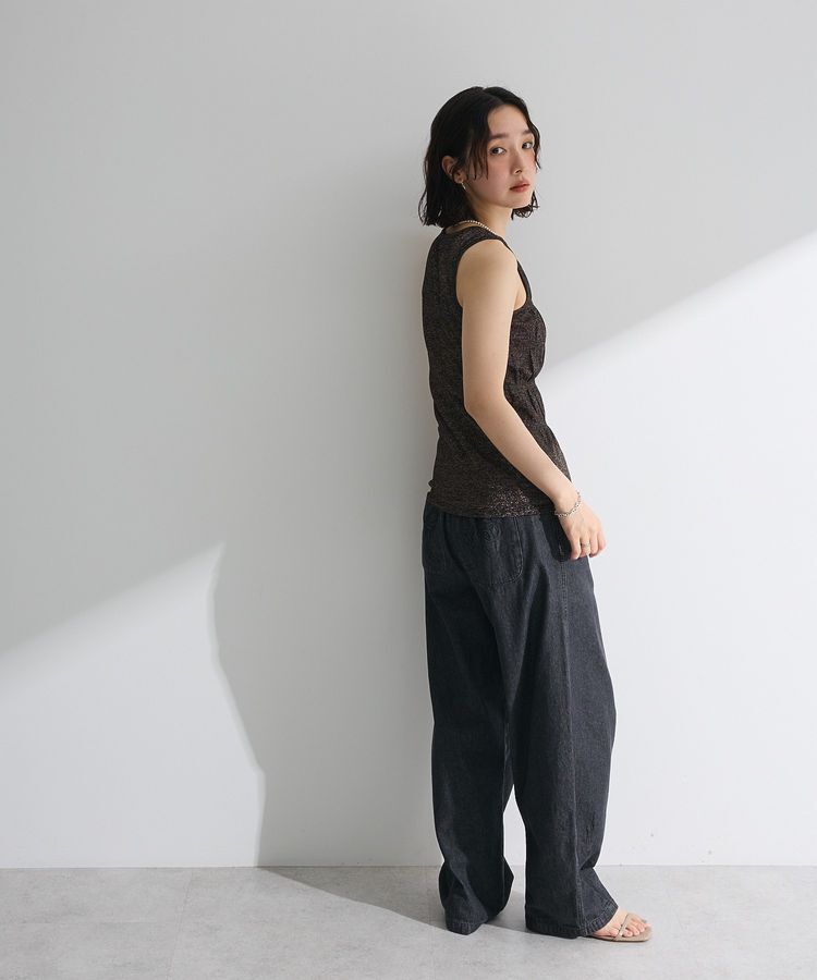 Green Parks「・Petit Fleur シャーリングラメタンクトップ」|キャミソール|