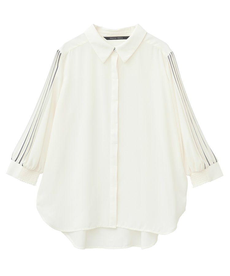 YECCA VECCA「ラインプリーツスリーブシャツ」|シャツ・ブラウス|