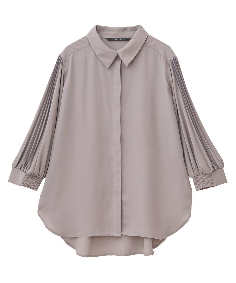 YECCA VECCA「ラインプリーツスリーブシャツ」|シャツ・ブラウス|