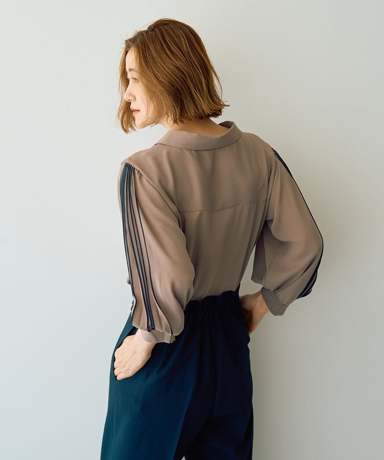 YECCA VECCA「ラインプリーツスリーブシャツ」|シャツ・ブラウス|