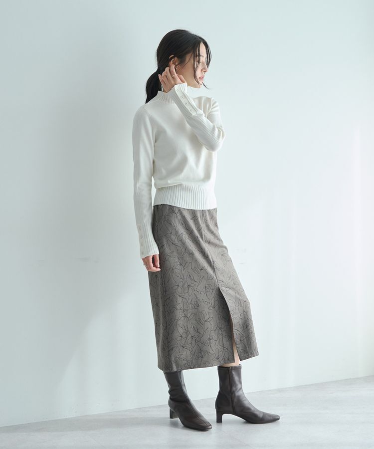 YECCA VECCA「袖口釦リブMIXニット」|ニット・セーター|