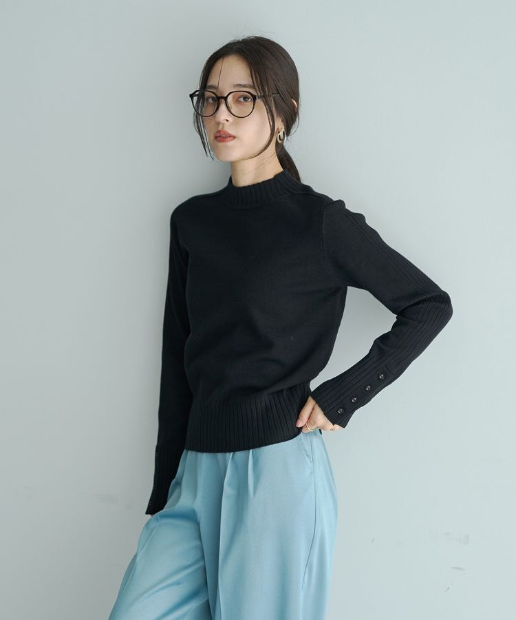 YECCA VECCA「袖口釦リブMIXニット」|ニット・セーター|