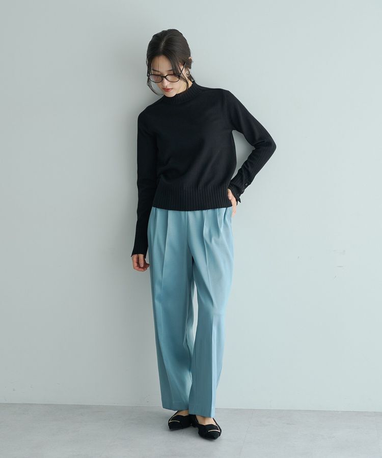 YECCA VECCA「袖口釦リブMIXニット」|ニット・セーター|