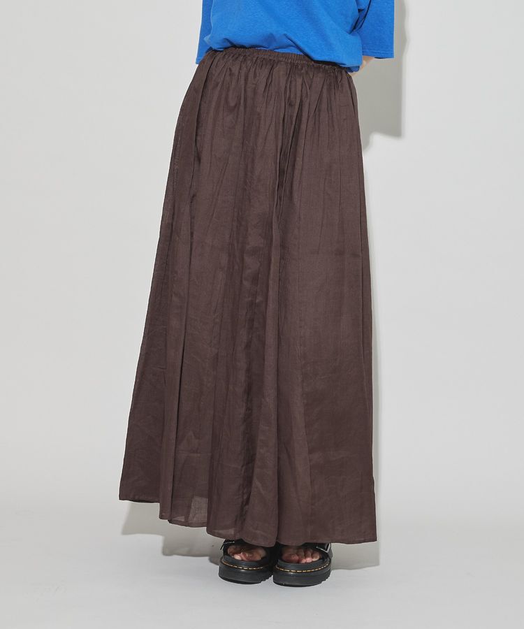 GARAGE OF GOOD CLOTHING「リネンギャザーボリュームスカート」|フレア|