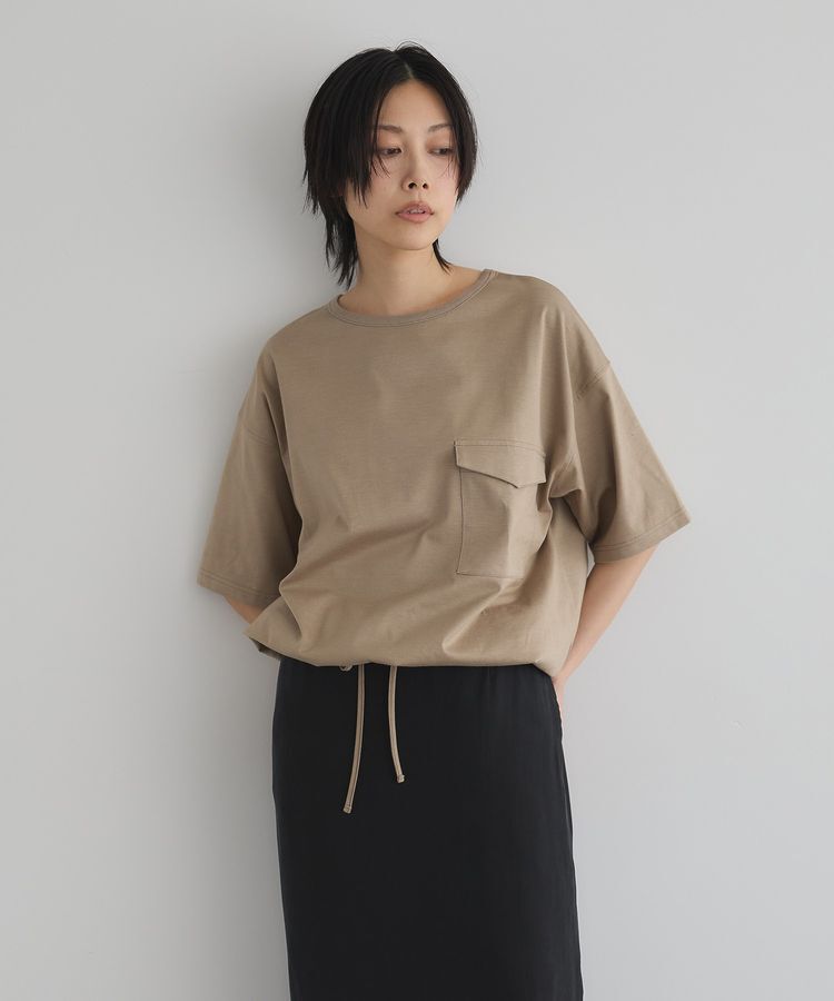 GARAGE OF GOOD CLOTHING「【日本製】6分袖裾ドロストプルオーバー」|Tシャツ・カットソー|Khaki