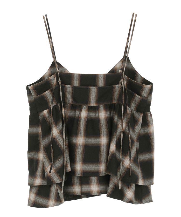 GARAGE OF GOOD CLOTHING「【日本製】オンブレチェックVネックキャミソール」|ベスト・ジレ|