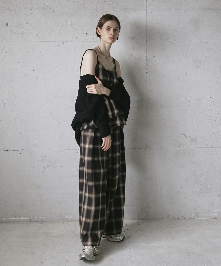 GARAGE OF GOOD CLOTHING「【日本製】オンブレチェックVネックキャミソール」|ベスト・ジレ|