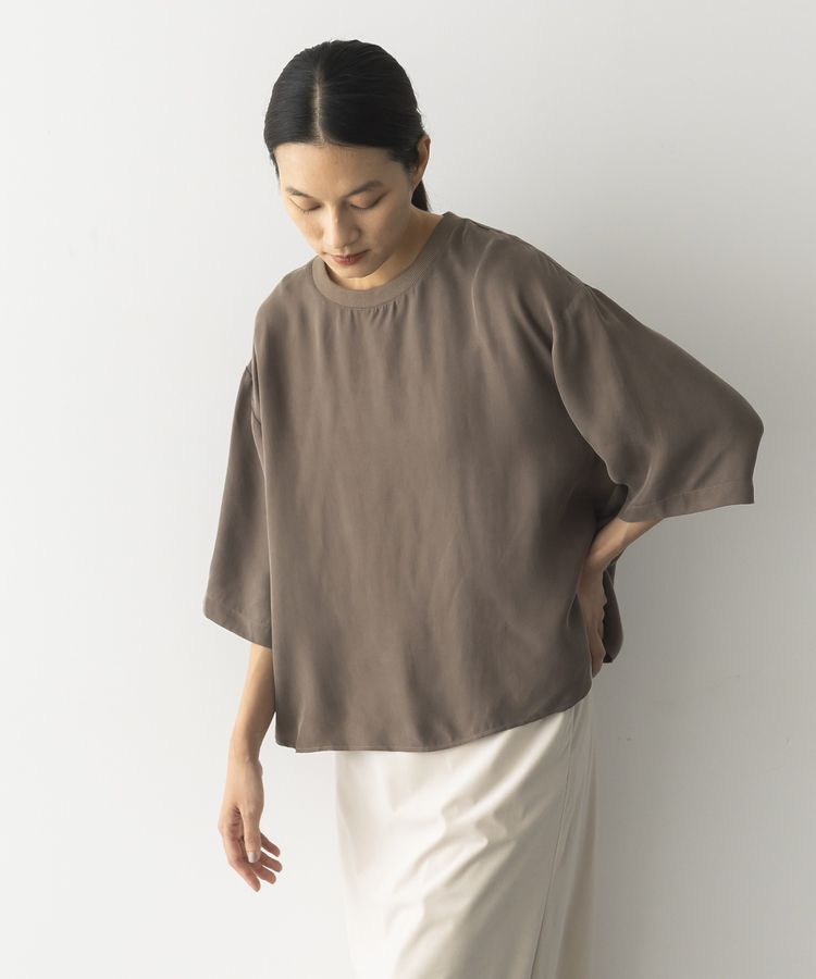 GARAGE OF GOOD CLOTHING「キュプラ混7分袖プルオーバー」|シャツ・ブラウス|Brown