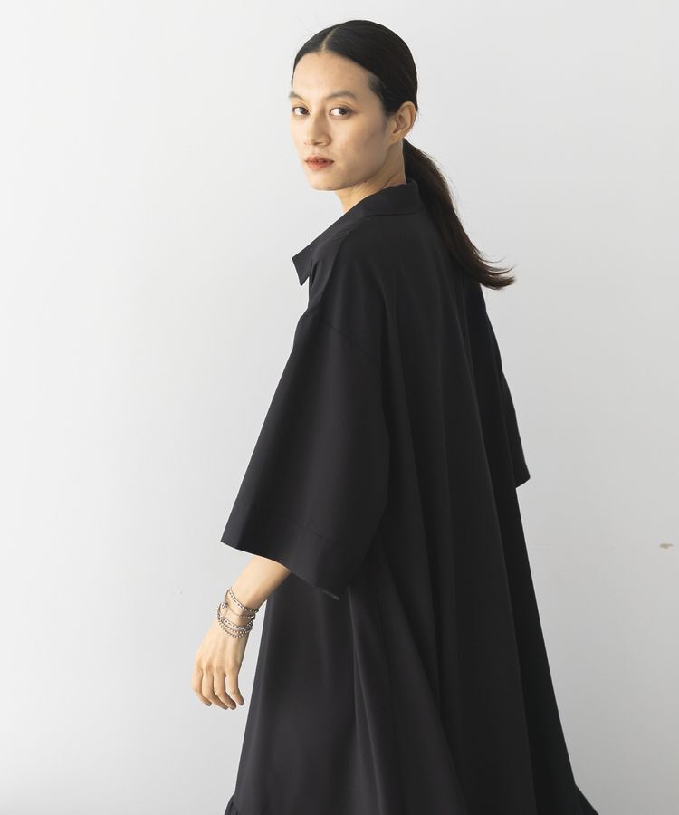 GARAGE OF GOOD CLOTHING「無地アシンメトリー７分袖ワンピース」|ワンピース|