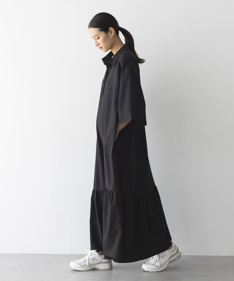 GARAGE OF GOOD CLOTHING「無地アシンメトリー７分袖ワンピース」|ワンピース|