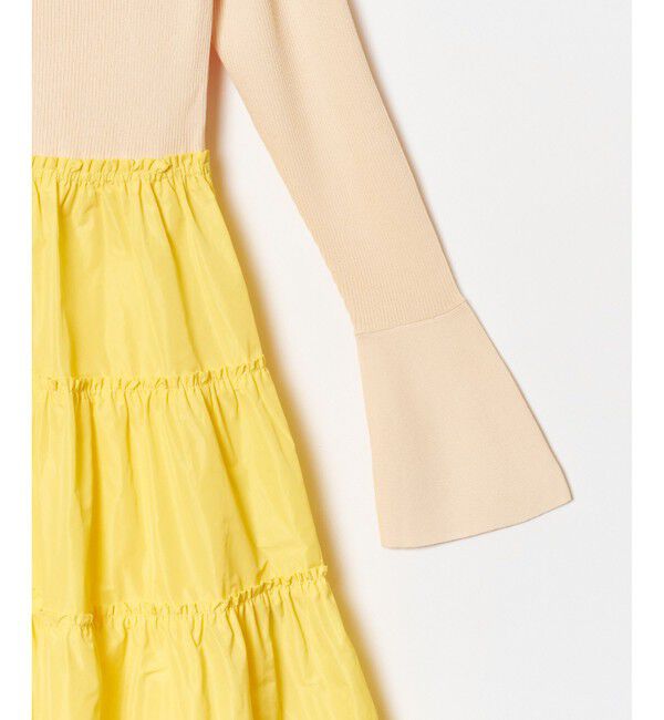 LOULOU WILLOUGHBY「【LOULOU WILLOUGHBY】タフタティアードニットワンピース」|ワンピース|