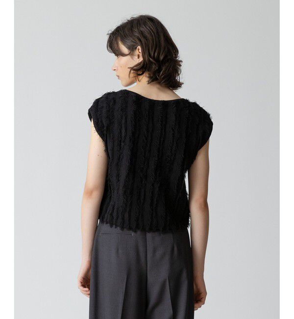 allureville「フリンジフレンチスリーブプルオーバー」|ニット・セーター|