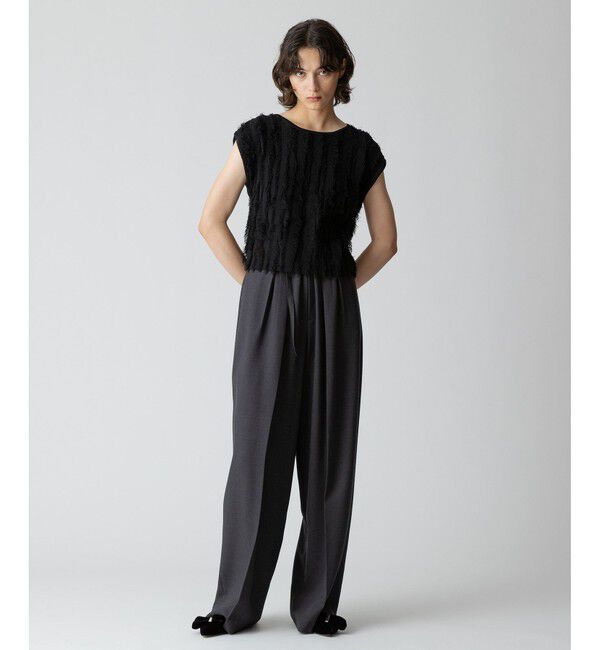 allureville「フリンジフレンチスリーブプルオーバー」|ニット・セーター|