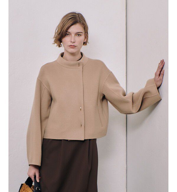 allureville「Wリバースタンドカラーショートコート」|その他|