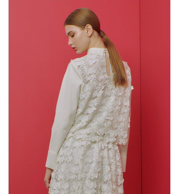 LOULOU WILLOUGHBY「【LOULOU WILLOUGHBY】ケミカルフラワーレースプルオーバー」|ニット・セーター|