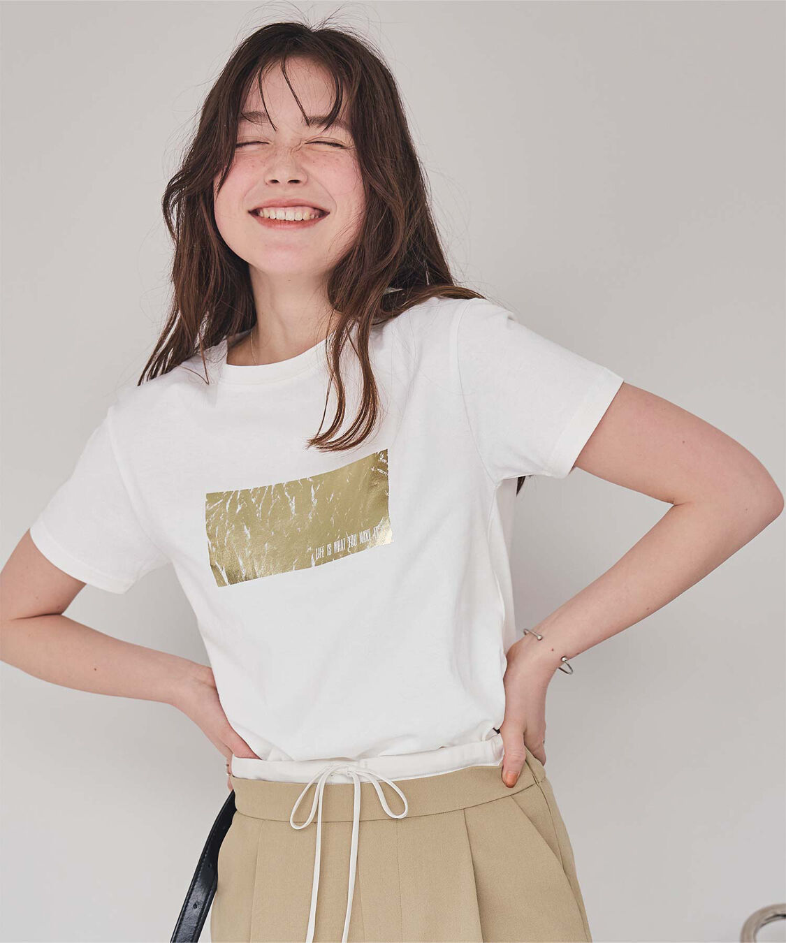 titivate「箔プリントコンパクトTシャツ」|Tシャツ・カットソー|