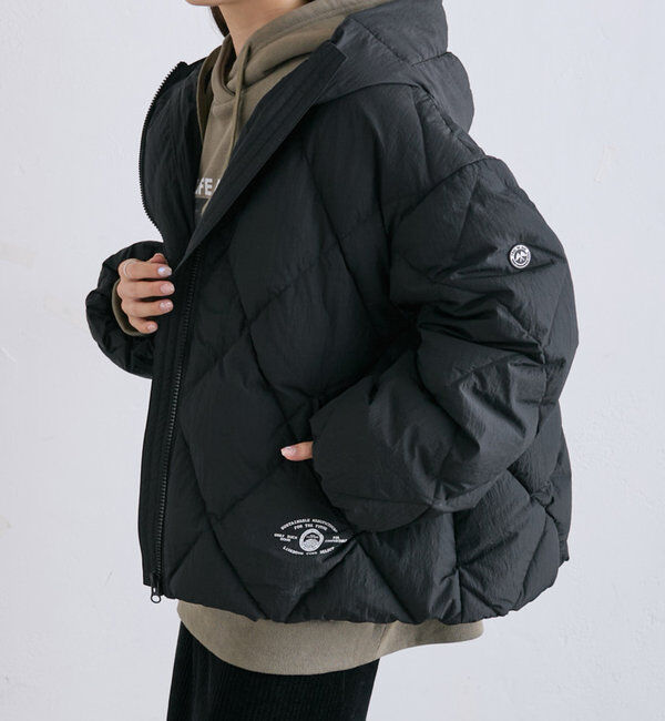  「リサイクルダウンジップアップフードジャケット」|テーラードジャケット|