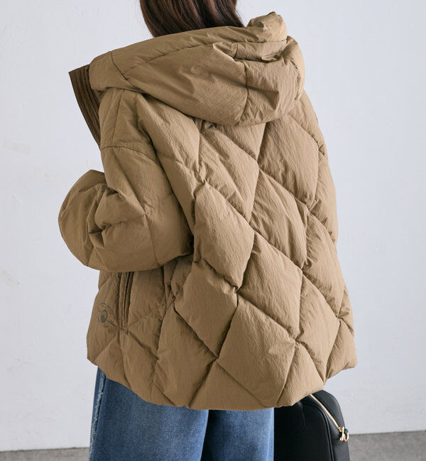  「リサイクルダウンジップアップフードジャケット」|テーラードジャケット|