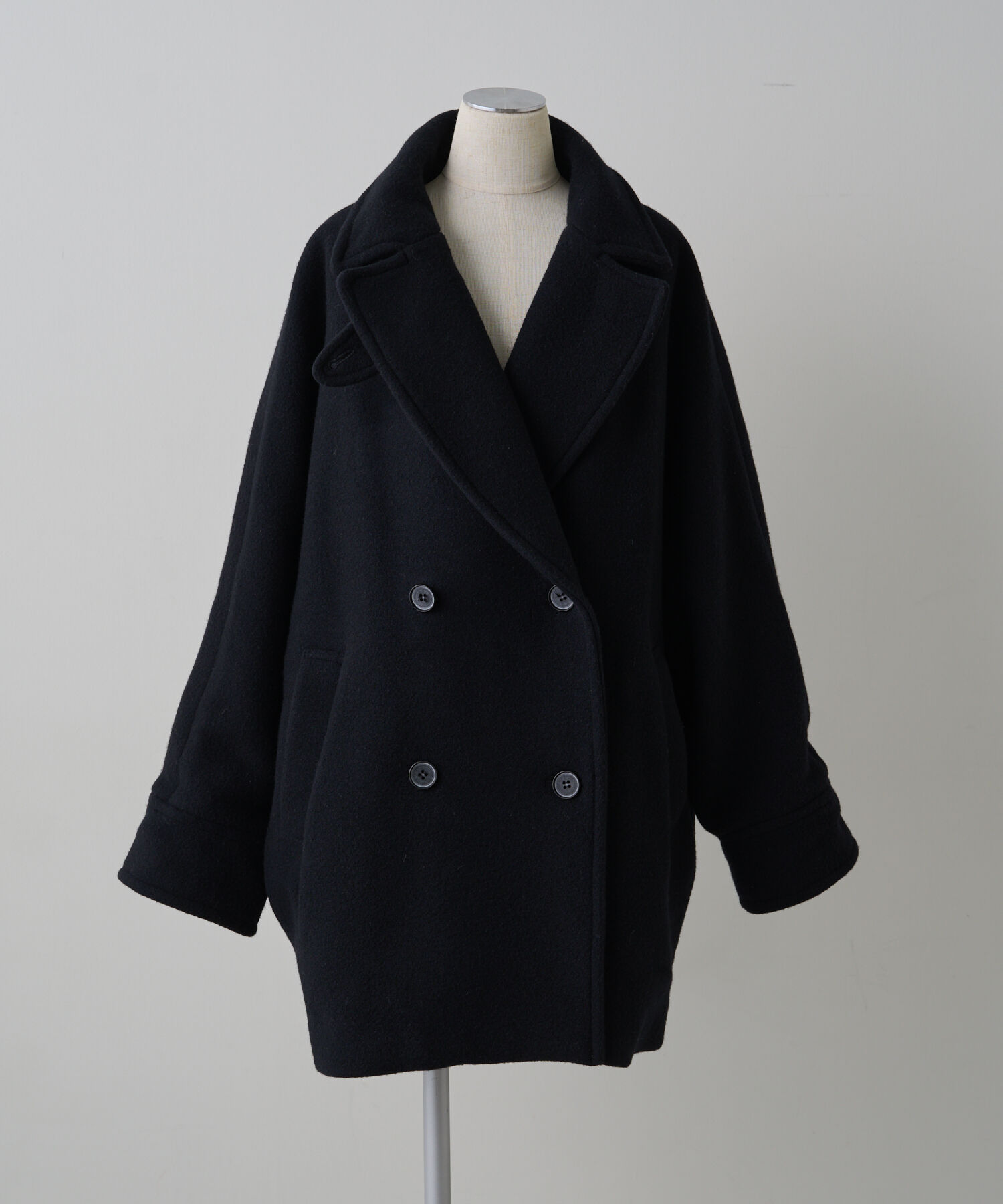  「【日本製】プレミアムPコート」|その他|ブラック