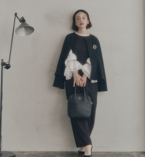  「【Du noir】ノーカラーペプラムシルエットジャケット」|テーラードジャケット|