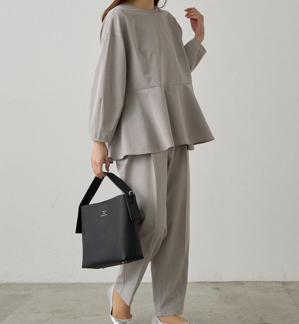  「【Du noir】バックリボンペプラムブラウス+スラックスパンツセット」|その他|