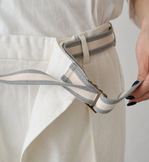  「ベルト付きリラックスデニムパンツ」|デニム|