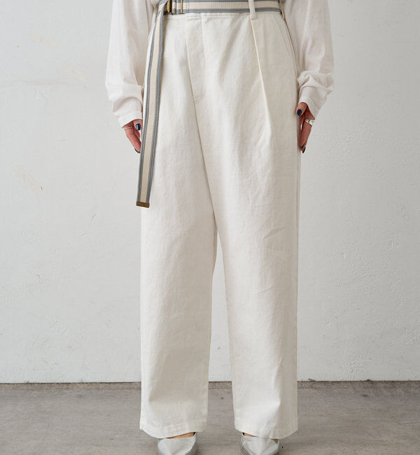  「ベルト付きリラックスデニムパンツ」|デニム|