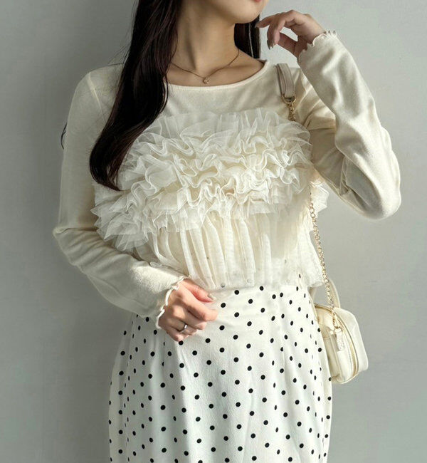  「【2点セット】チュールビスチェセットトップス」|プルオーバー|オフホワイト