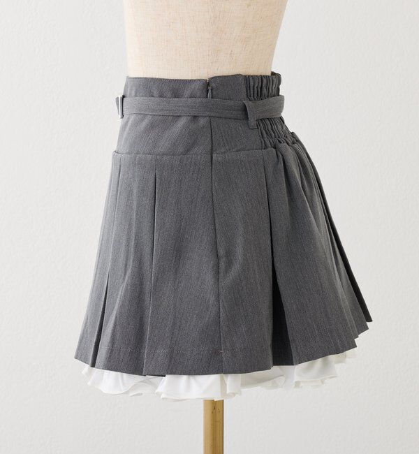  「ベルト付きレイヤードプリーツミニスカート」|スカート|