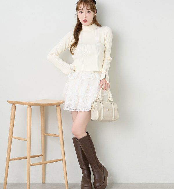  「	アイレットプチハイネックニット」|ニット・セーター|