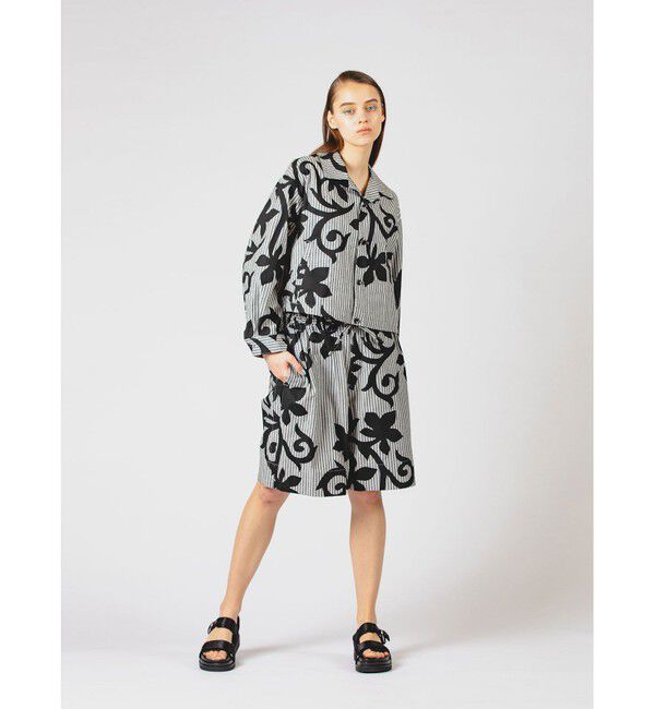 MIDIUMISOLID「MIDIUMISOLID ストライプコーチシャツジャケット」|テーラードジャケット|