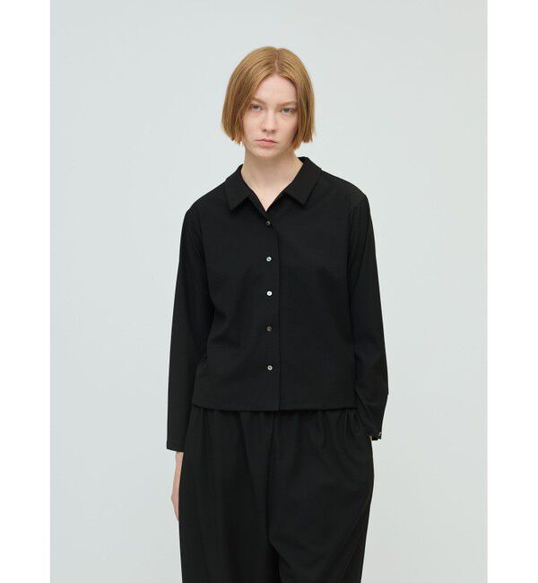 mizuiro ind「mizuiro ind T/Rベーシックシャツ」|シャツ・ブラウス|ブラックA