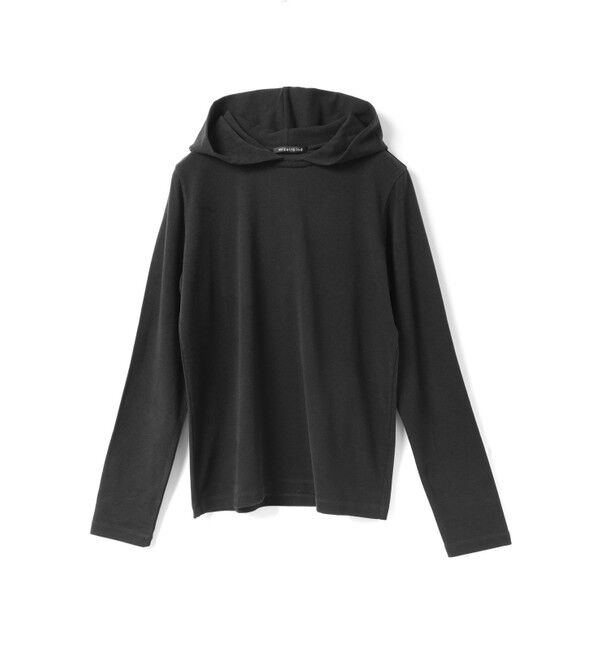 mizuiro ind「mizuiro ind スリーレイヤードフード付きプルオーバー」|Tシャツ・カットソー|ブラック