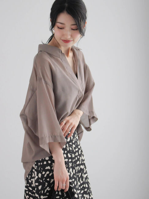 Te chichi「スキッパーシャツ」|シャツ・ブラウス|モカ