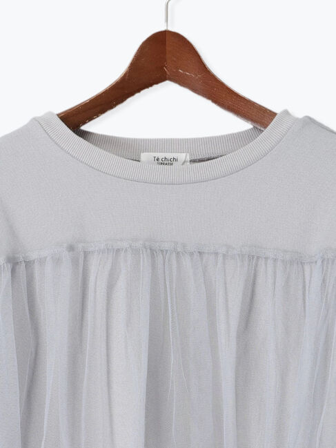 Te chichi TERRASSE「チュールドッキング裏毛スウェット」|Tシャツ・カットソー|