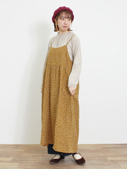 Samansa Mos2「【Slow linen】柄アソートキャミワンピース」|ワンピース|マスタード