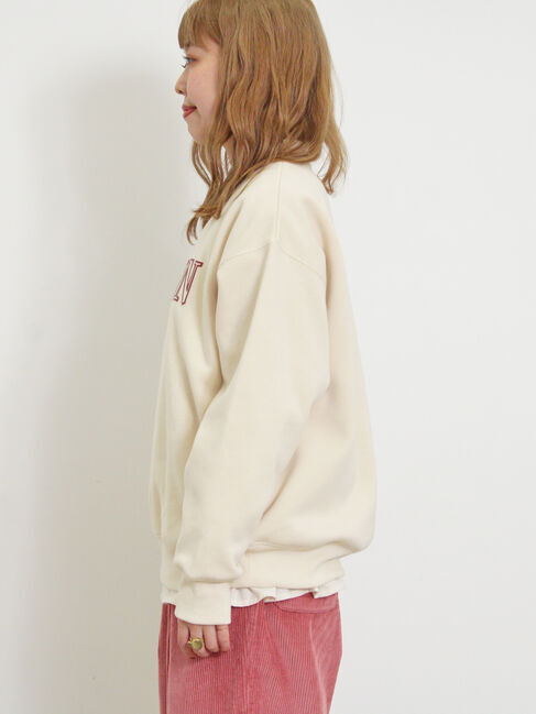 Samansa Mos2「裏ボアロゴプリントスウェット」|Tシャツ・カットソー|